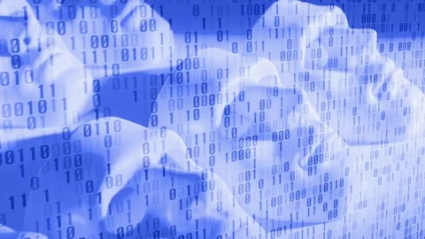Diving into data the dynamic relationship between binary code and machine Stock Footage 247126919