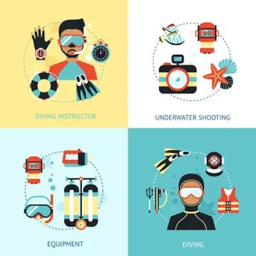 Diving Design Concept Stock Illustration