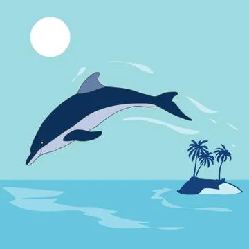 Diving dolphin Stock Illustration