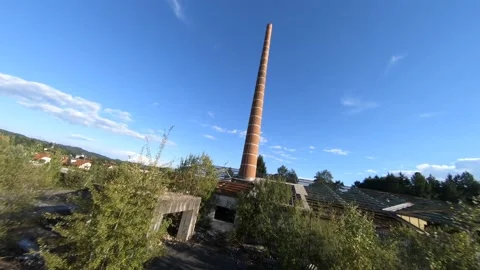 Diving down a chimney by fpv drone Stock Footage 152260216