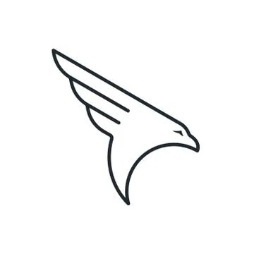 Diving eagle outline icon Stock Illustration