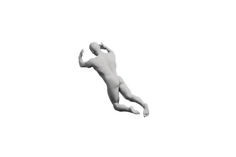 Diving figure model in black studio Stock Illustration