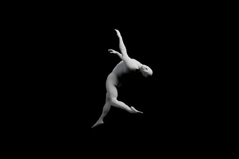 Diving figure model in black studio Stock Illustration