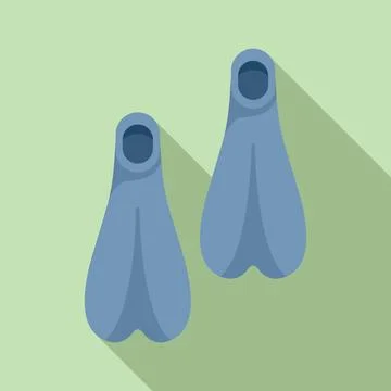 Diving flippers icon flat vector. Pool equipment Stock Illustration
