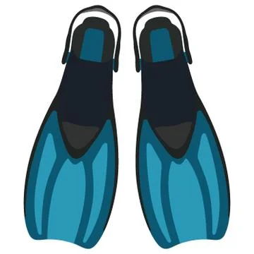 Diving flippers isolated on white background, vector illustration. Stock Illustration