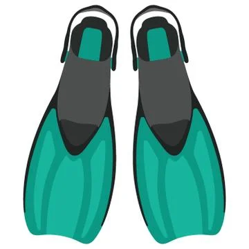 Diving flippers isolated on white background, vector illustration. Illustrazione stock
