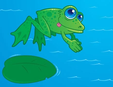 Diving Frog Illustrazione stock