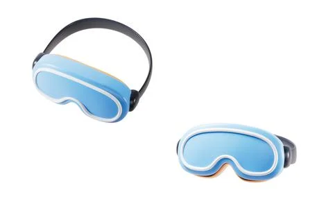 Diving goggles with cartoon style, 3d rendering. Stock Illustration