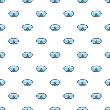 Diving goggles creating seamless pattern on white background Stock Illustration