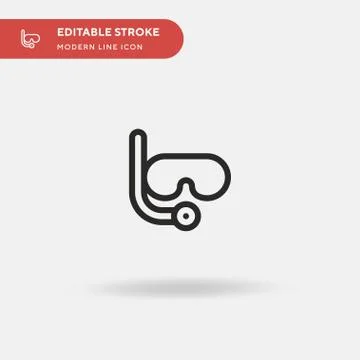 Diving Goggles Simple vector icon. Illustration symbol design template for we Stock Illustration