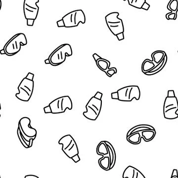 Diving Goggles Tool Vector Seamless Pattern Illustrazione stock