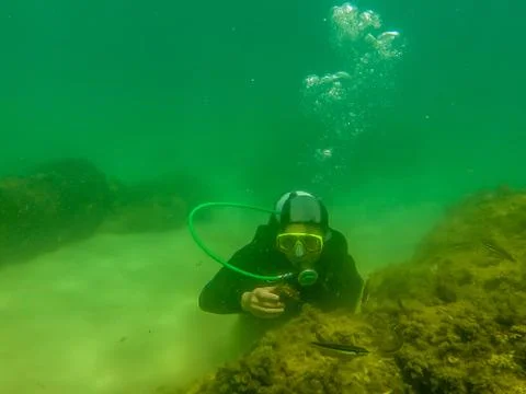 Diving in houcima bay Stock Photos