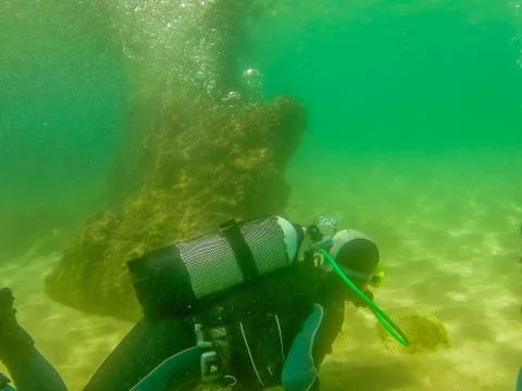 Diving in houcima bay Stock Photos