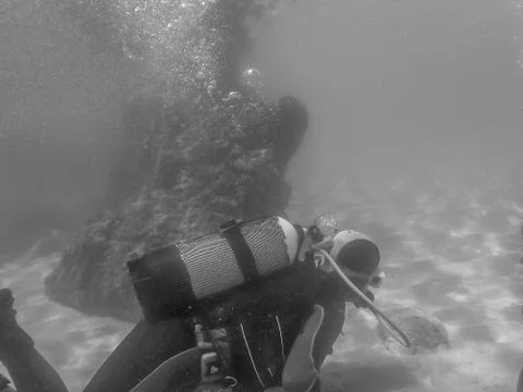 Diving in houcima bay Stock Photos