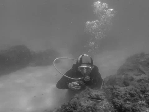 Diving in houcima bay Stock Photos