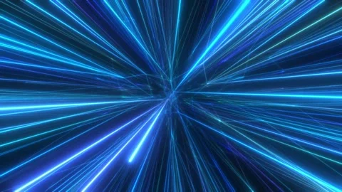 Diving into hyperspace. A cluster of blue beams streaming off into the depths of Video stock 247818410