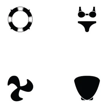 Diving icon set Illustrazione stock