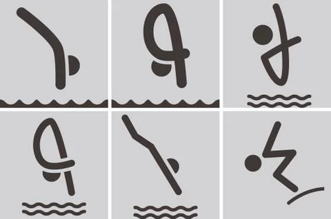 Diving icons Stock Illustration