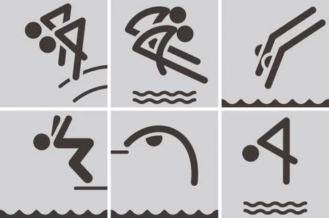 Diving icons Stock Illustration