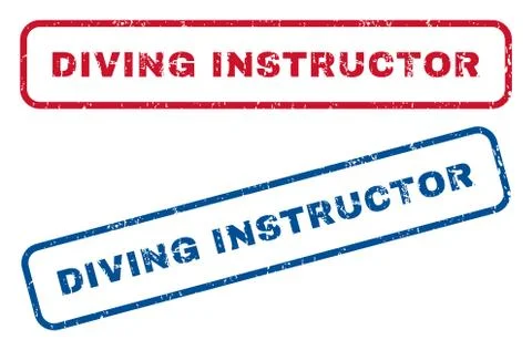 Diving Instructor Rubber Stamps Stock Illustration