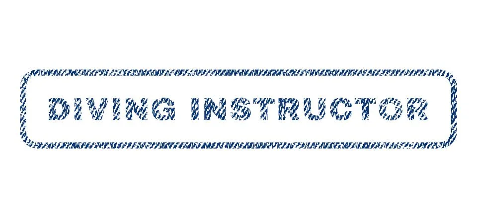 Diving Instructor Text Textile Seal Stamp Watermark Stock Illustration