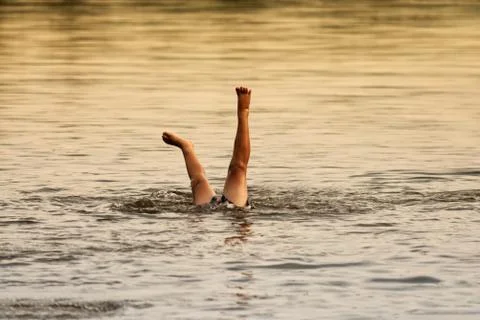 Diving kid Stock Photos