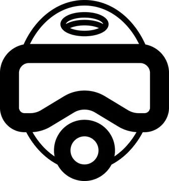 A diving mask with a black hose attached to it Stock Illustration