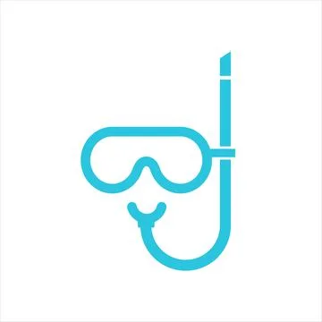 Diving mask. From blue icon set. Stock Illustration