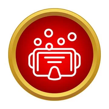 Diving mask with bubbles icon in a red circle Stock Illustration