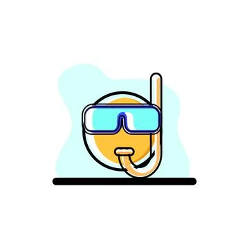 Diving Mask Character Conceptual Vector Illustration Design Stock Illustration