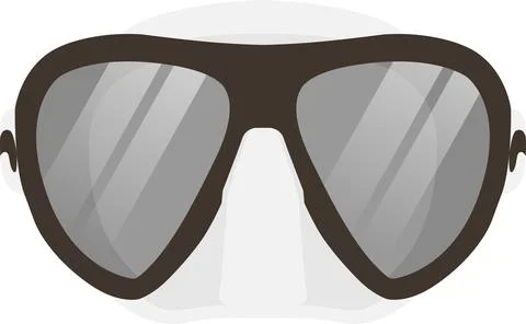 Diving Mask Flat Illustration. Clean Icon Design Element on Transparent Bac.. 库存插图