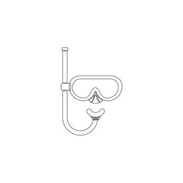 Diving mask. flat vector icon Stock Illustration