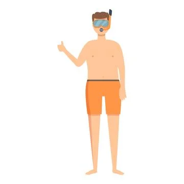 Diving mask icon cartoon vector. Pool fun recreation 스톡 일러스트