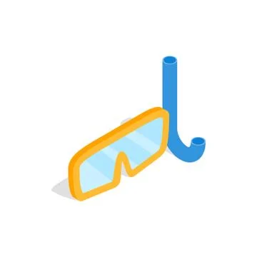 Diving mask icon, isometric 3d style Stock Illustration