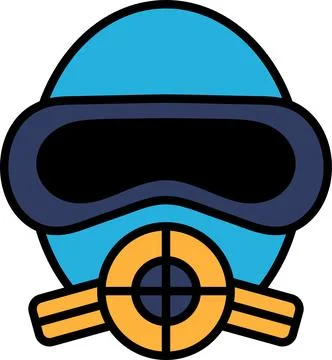Diving mask icon in line style. Stock Illustration