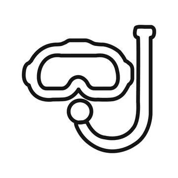 Diving mask icon linear vector graphics sign Stock Illustration
