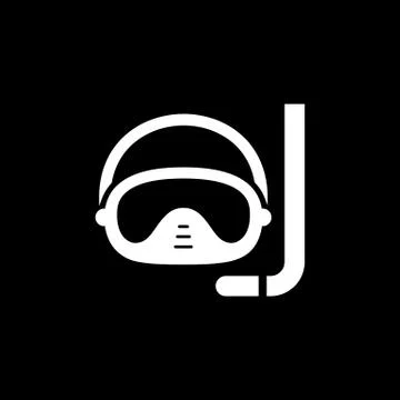 Diving mask icon simple flat style illustration Stock Illustration