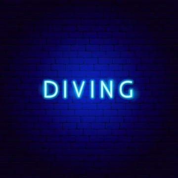 Diving Neon Text Stock Illustration