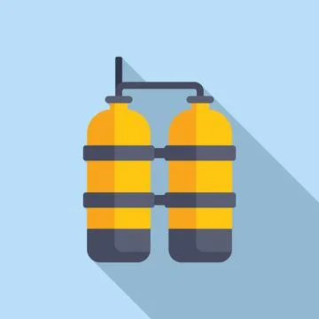 Diving oxygen balloons icon flat vector. Dive pool Stock Illustration