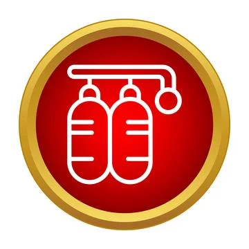 Diving oxygen tanks aqualung equipment icon Stock Illustration