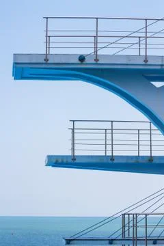 Diving platform for competition diving sport Stock Photos