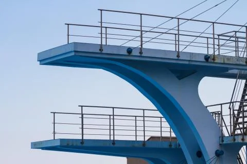 Diving platform for competition diving sport Stock Photos