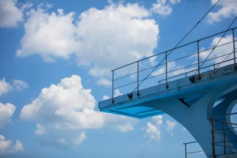 Diving platform for competition diving sport Stock Photos