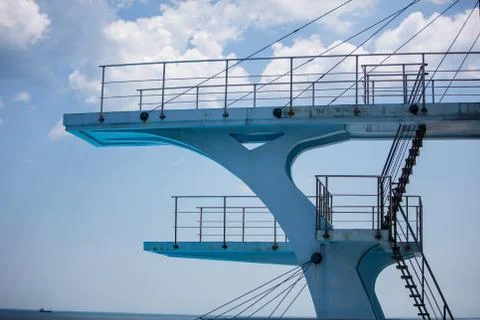 Diving platform for competition diving sport Stock-Fotos