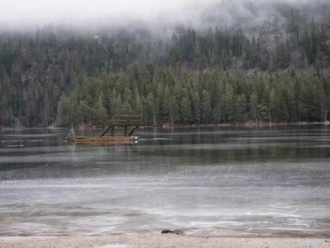 Diving platform, icy water Foto stock