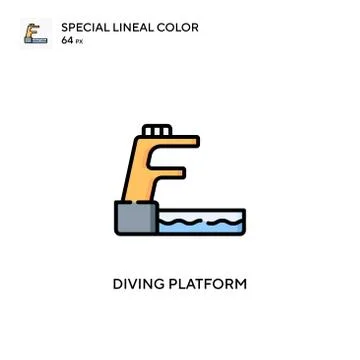 Diving platform Special lineal color icon. Illustration symbol design templat Stock Illustration