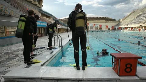 Diving pool 05 Stock Footage 12630608