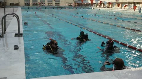 Diving pool 06 Stock Footage 12630518