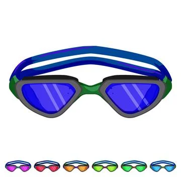 Diving pool goggles cartoon vector graphic Illustrazione stock