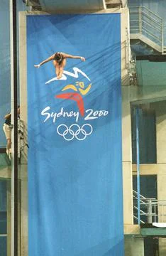 Diving practice at Aquatic Centre Olympic Park Sydney Sydney Olympics  Australia 스톡 사진